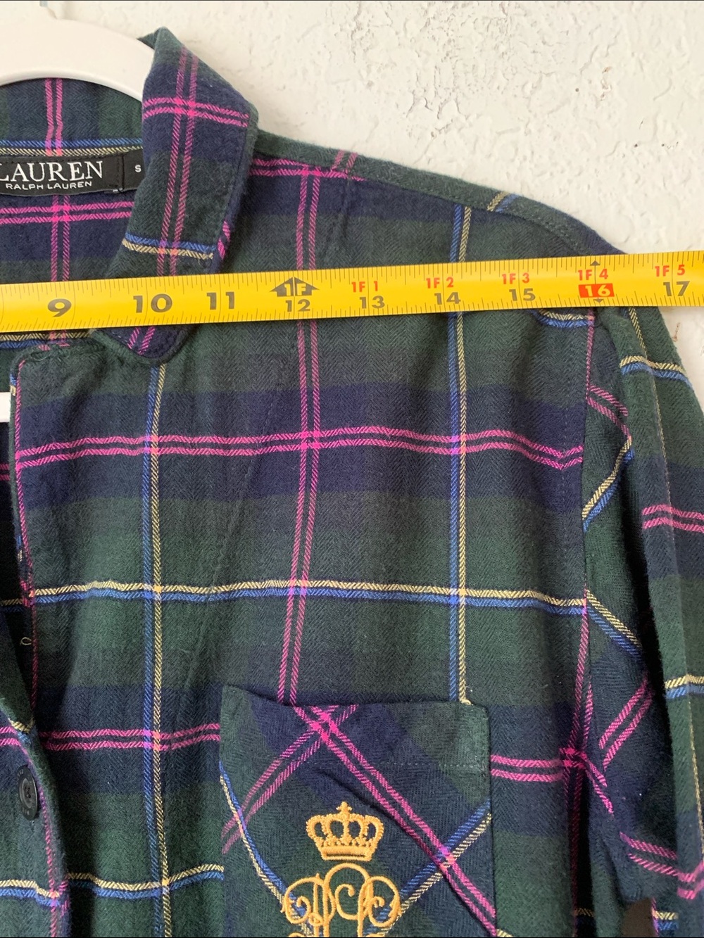 Lauren Ralph Lauren Women Green Plaid Pajama Set with Pink Accents Size S - Picture 3 of 12
